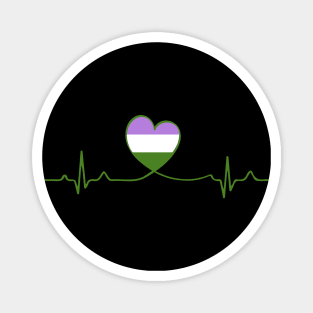 Genderqueer Heartbeat Magnet